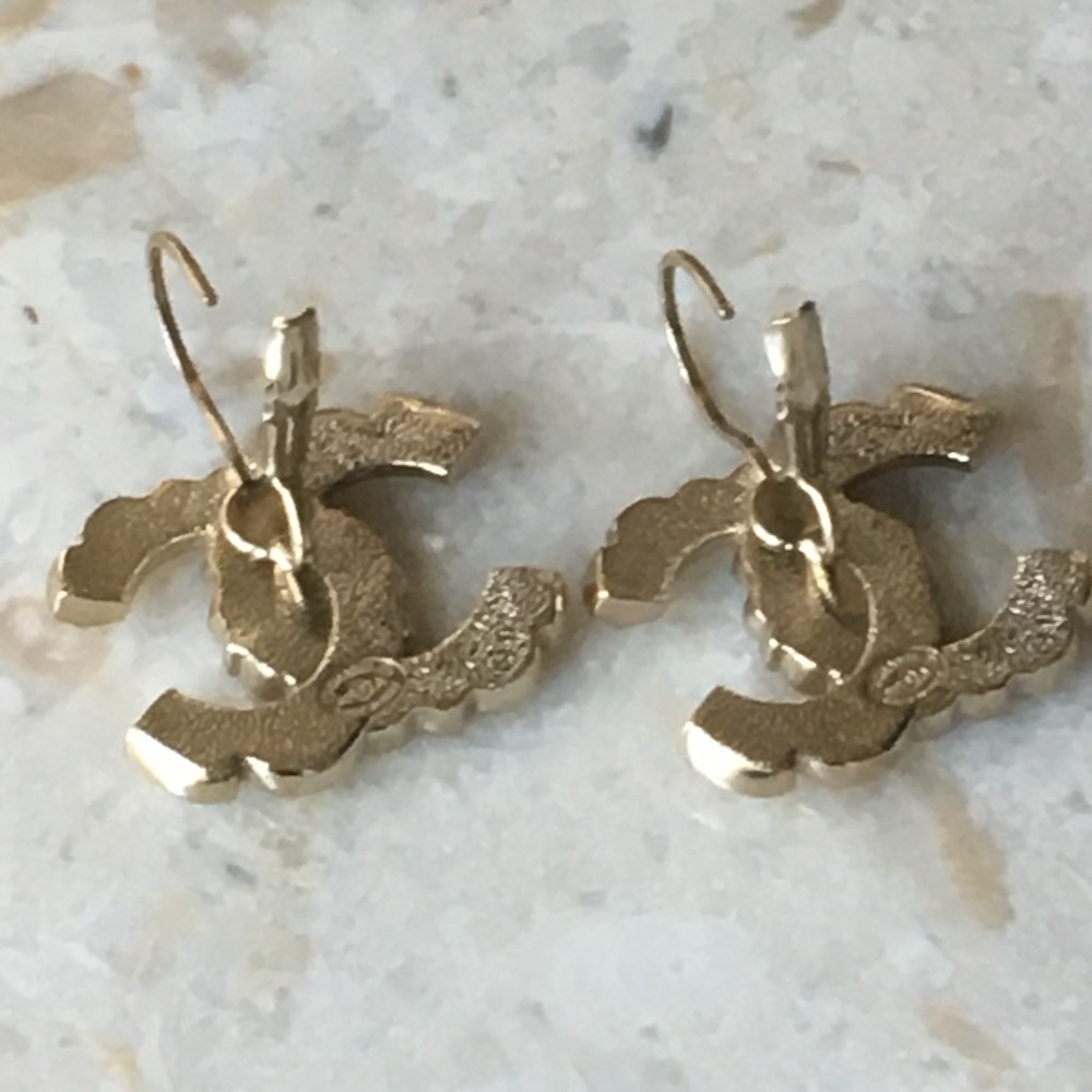 Chanel XL Gold Crystal Earrings - Picture 5 of 7